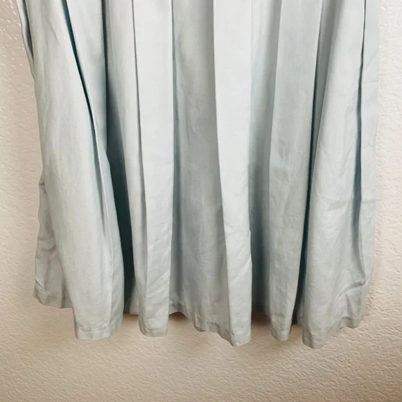 Christian Dior Floral Embroidered Mini Dress Cotton Silk Womens USA Size 6 Blue - Picture 8 of 16